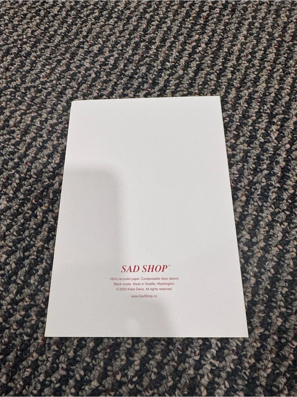 White Greeting Card with Red Typography – Playful Sentiment
